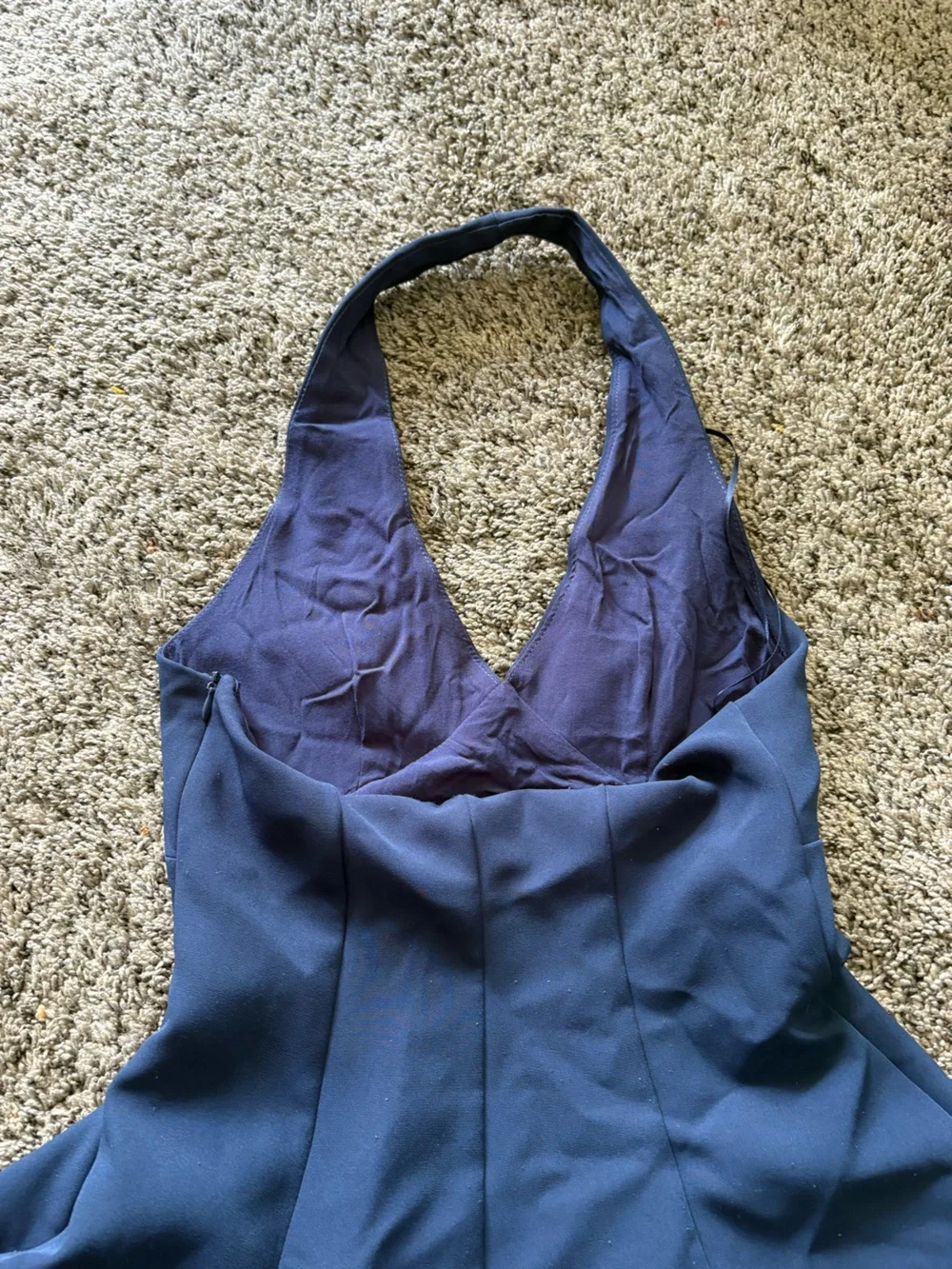 Kids Navy Blue Halter One-Piece Swimsuit